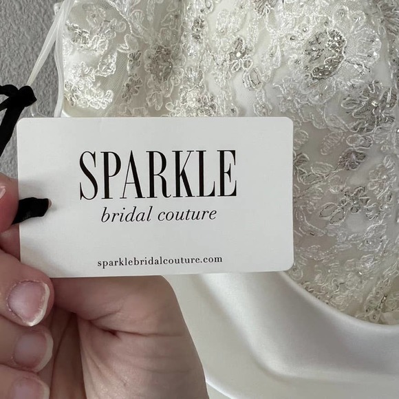 Plus Size Robin Jillian Bridal Button Lace Back Ruched Train New Wedding Dress - Picture 13 of 16